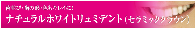 ナチュラルホワイトリュミデント（セラミッククラウン） 歯並び・歯の形・色もキレイに！